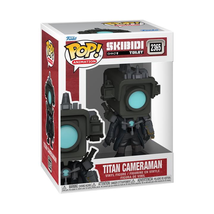 Funko Pop! vinyl figure packaging of Titan Cameraman from Skibidi Toilet on a white background