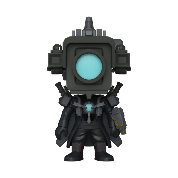 Toy figure with a large central module and smaller appendages on a white background