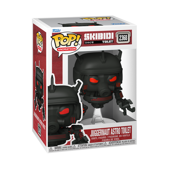 Funko Pop! vinyl figure packaging with Skibidi Juggernaut Astro Toilet on a white background