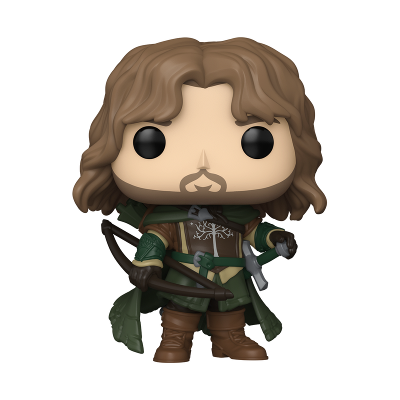 Funko Pop! vinyl figure of a character with long brown hair and green outfit on a white background