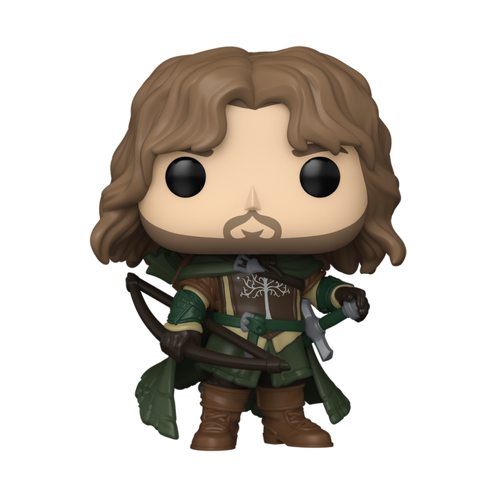 Funko Pop! vinyl figure of a character with long brown hair and green outfit on a white background