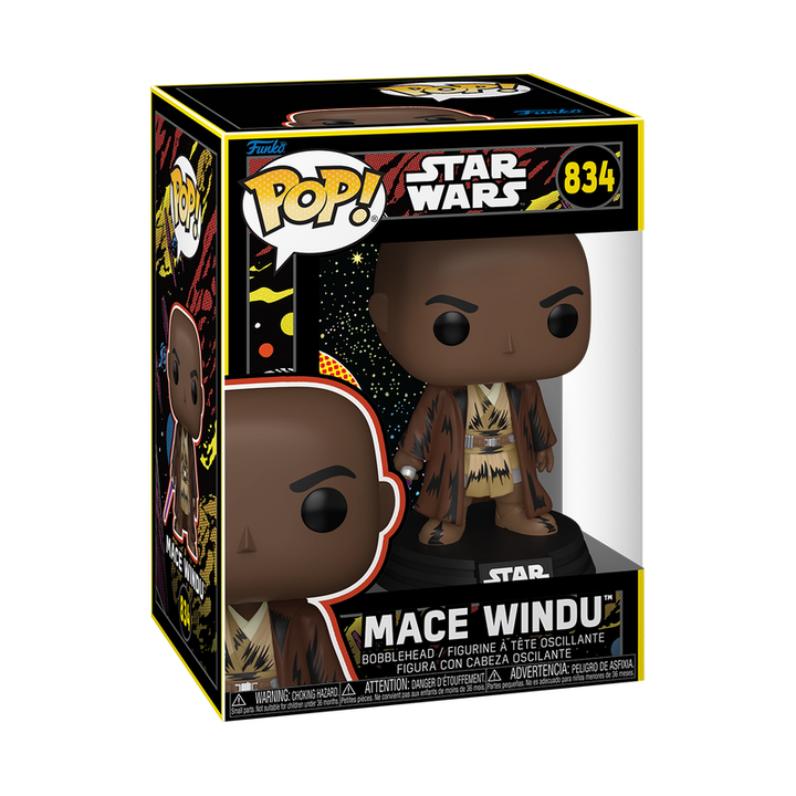 Funko Pop! Mace Windu figure packaging with Star Wars branding