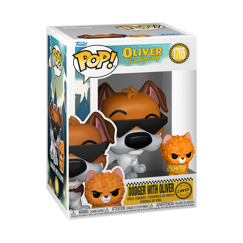 Funko Pop! packaging featuring a dog and cat figure with sunglasses.