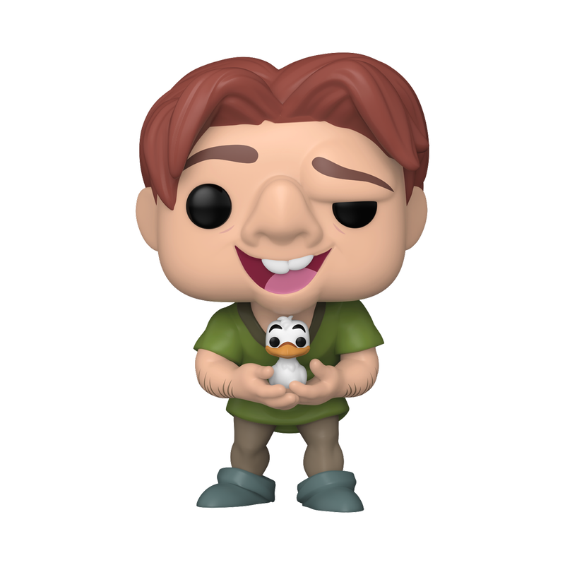 Funko Pop! vinyl figure of a character with red hair holding a duck, on a white background