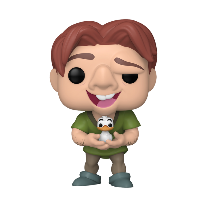 Funko Pop! vinyl figure of a character with red hair holding a duck, on a white background