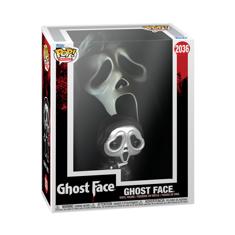 Pop! Movies Ghost Face figure packaging with black and red design