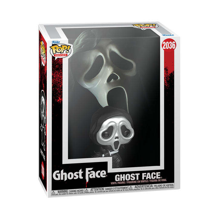 Pop! Movies Ghost Face figure packaging with black and red design