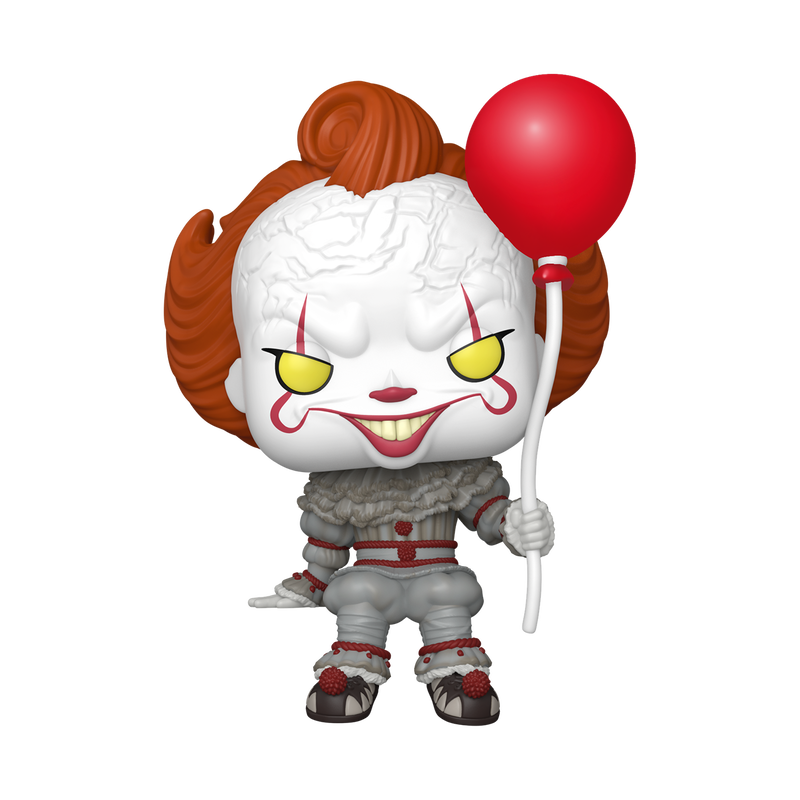 Funko Pop! vinyl figure of a character with red hair and a red balloon on a white background