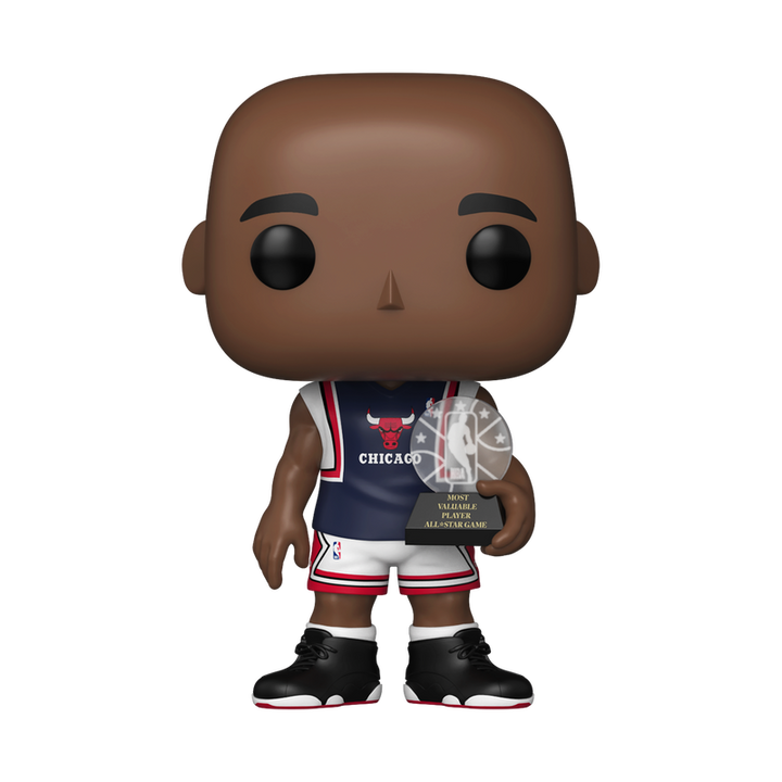 Funko Pop! vinyl figure packaging featuring Michael Jordan in a Chicago Bulls jersey.