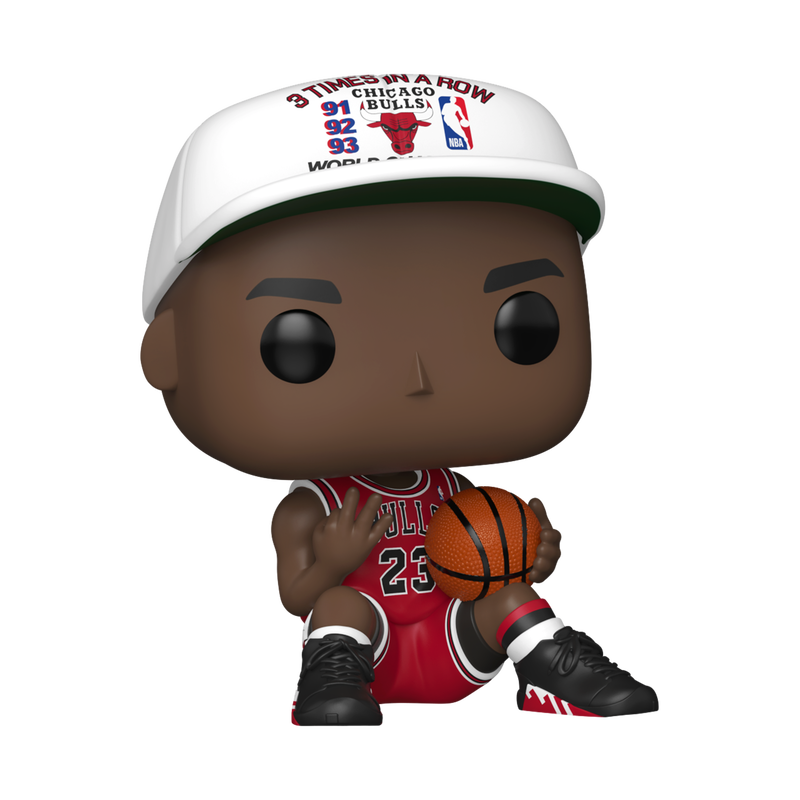 Funko Pop! vinyl figure of a basketball player in a red jersey with a white cap on a white background