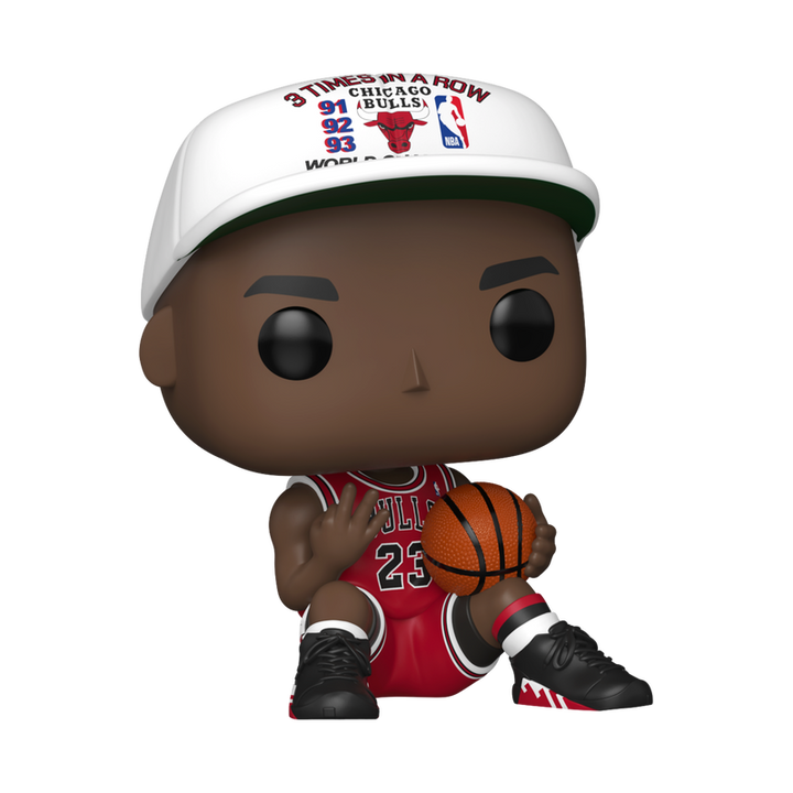 Funko Pop! vinyl figure of a basketball player in a red jersey with a white cap on a white background