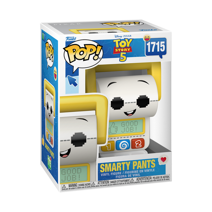 Funko Pop! vinyl figure packaging for Toy Story 5 Smarty Pants on a white background