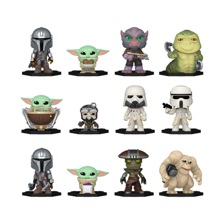 Collection of Star Wars figurines on a white background