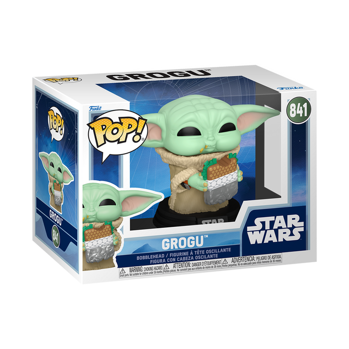 Funko Pop! Grogu figure in packaging with Star Wars branding