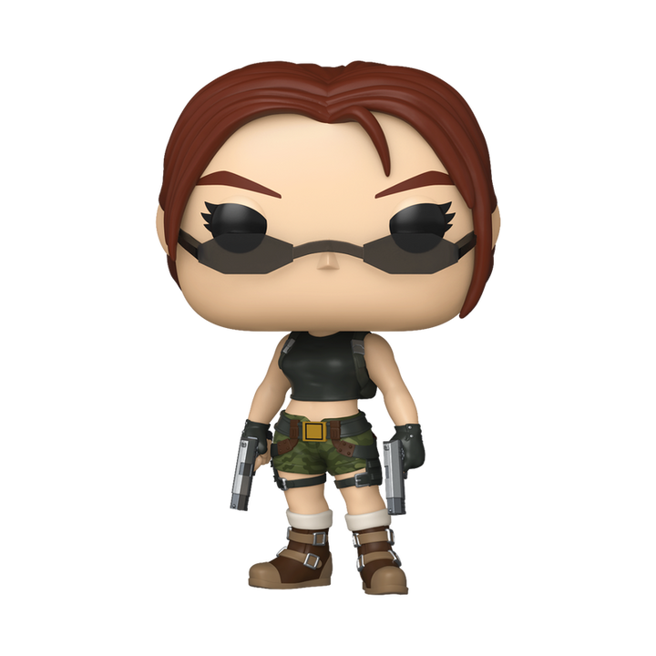 Funko Pop! vinyl figure with brown hair and tactical gear on a white background