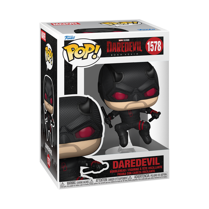 Funko Pop! Daredevil action figure packaging on a white background