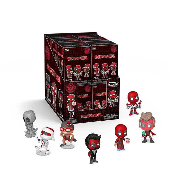 Funko Pop! Deadpool action figures with packaging on a white background