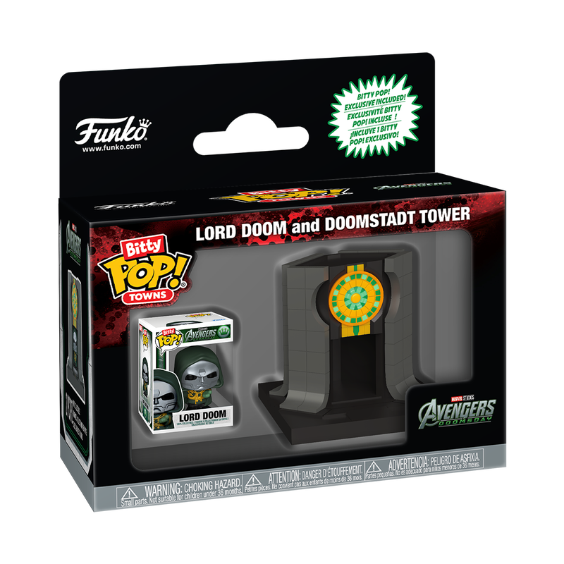 Funko Marvel Studios Avengers Doomsday Lord Doom & Doomstadt Tower Bitty Pop! Towns Vinyl Figure