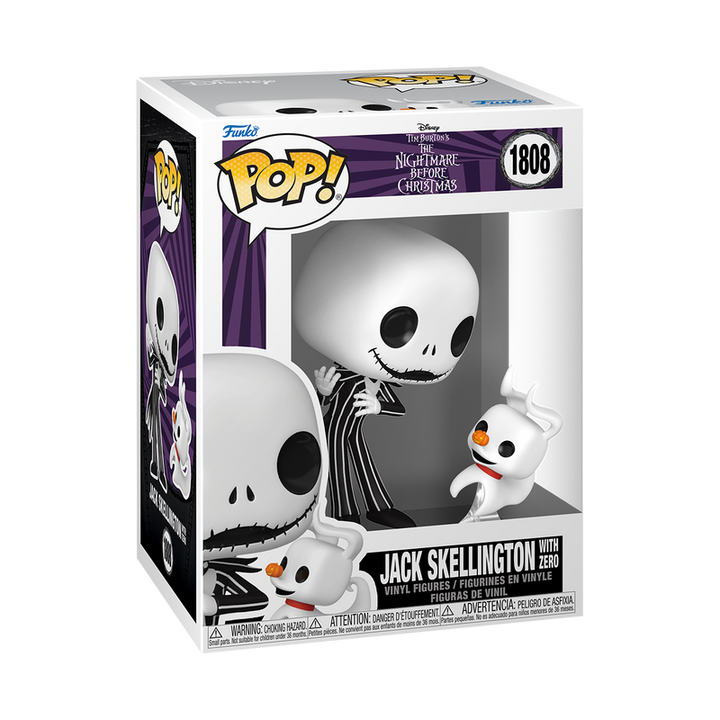 Funko Disney The Nightmare Before Christmas Jack Skellington w/Zero Pop! Vinyl Figure