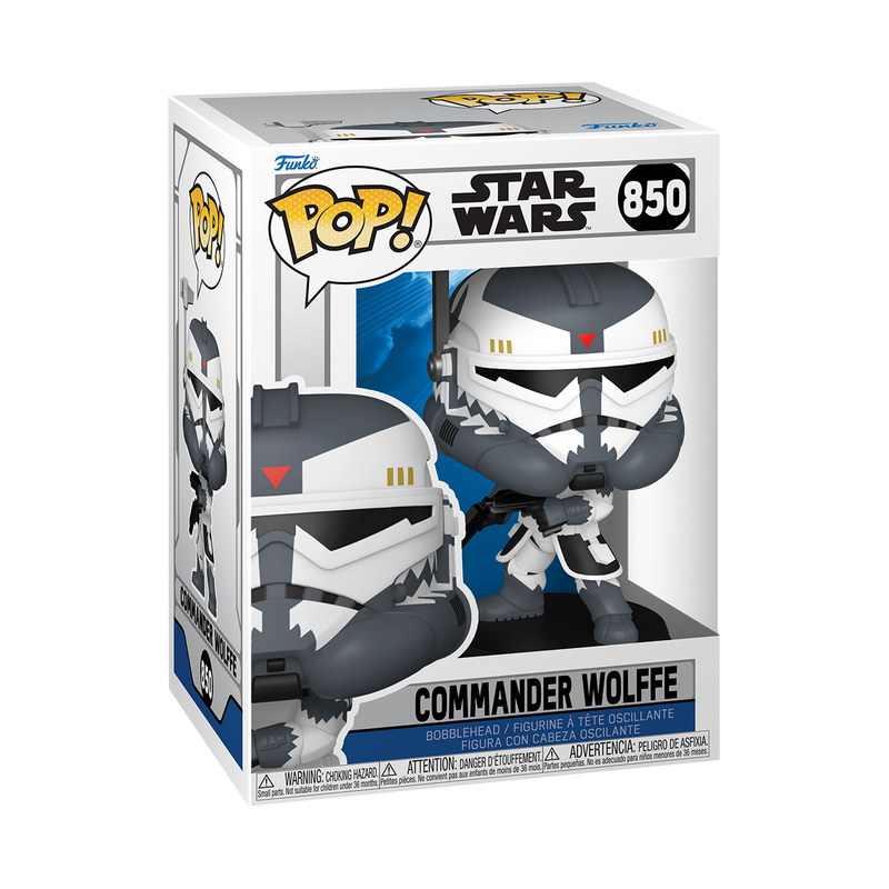 Funko Pop! Star Wars Commander Wolff figure packaging on a white background