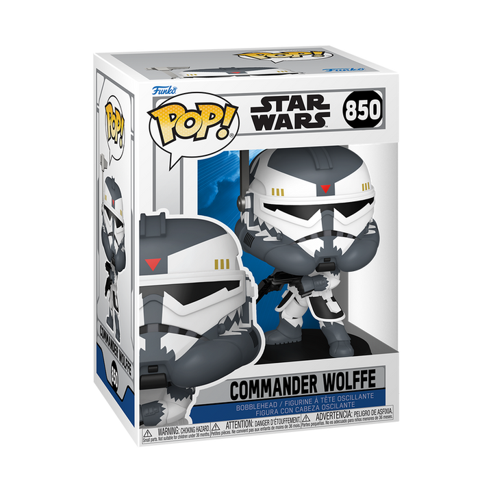 Funko Pop! Star Wars Commander Wolff figure packaging on a white background