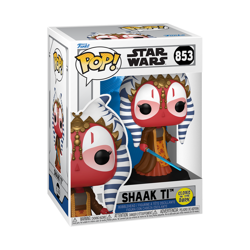 Funko Pop! packaging for Shaak Ti from Star Wars with box design and character illustration.