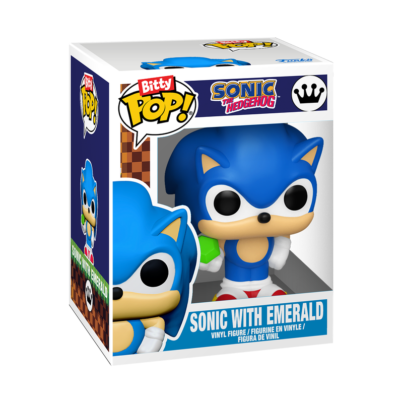 Funko Pop! packaging of Sonic the Hedgehog with Emerald
