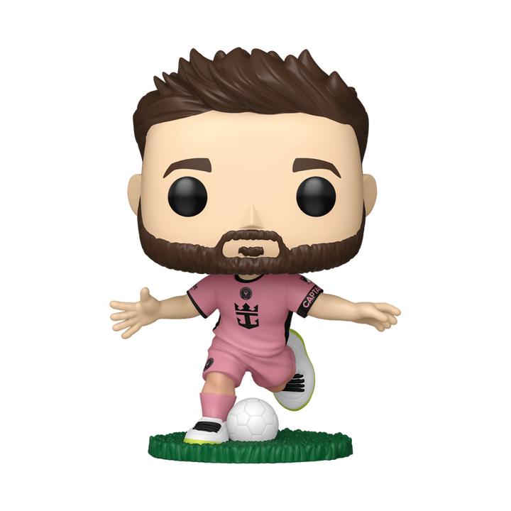 Funko Pop! vinyl figure of a soccer player in a pink jersey on a white background