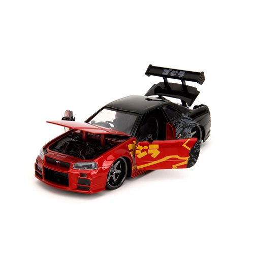 Jada Toys Hollywood Rides Godzilla 2002 Nissan Skyline GT-R R34 1:24 Scale Die-Cast Metal Vehicle