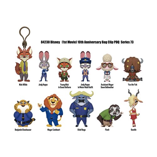 Disney Zootopia 10th Anniversary Series 73 3D Foam Bag Clip
