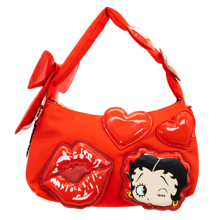 Whatever! Makes You Happy Betty Boop Padded Nylon Baguette w/ Webbing Strap