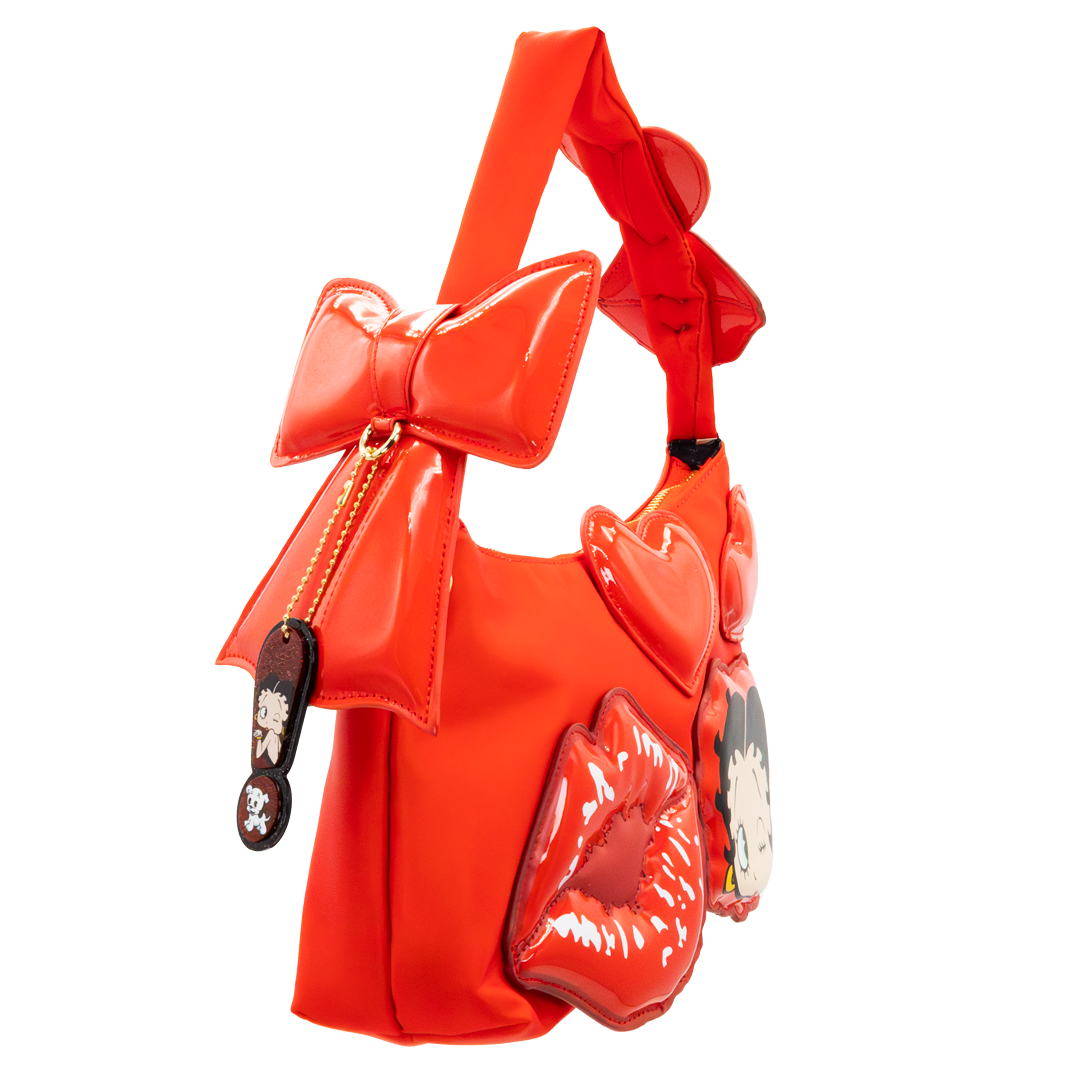 Whatever! Makes You Happy Betty Boop Padded Nylon Baguette w/ Webbing Strap