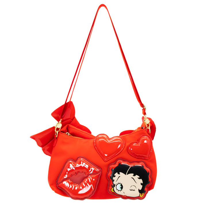 Whatever! Makes You Happy Betty Boop Padded Nylon Baguette w/ Webbing Strap