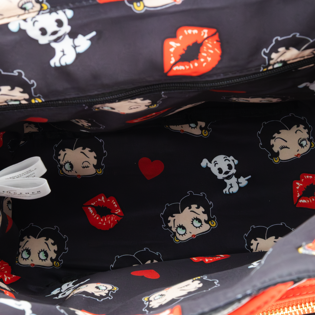 Whatever! Makes You Happy Betty Boop Quilted Heart Trinket Backpack w/ Acrylic Charms