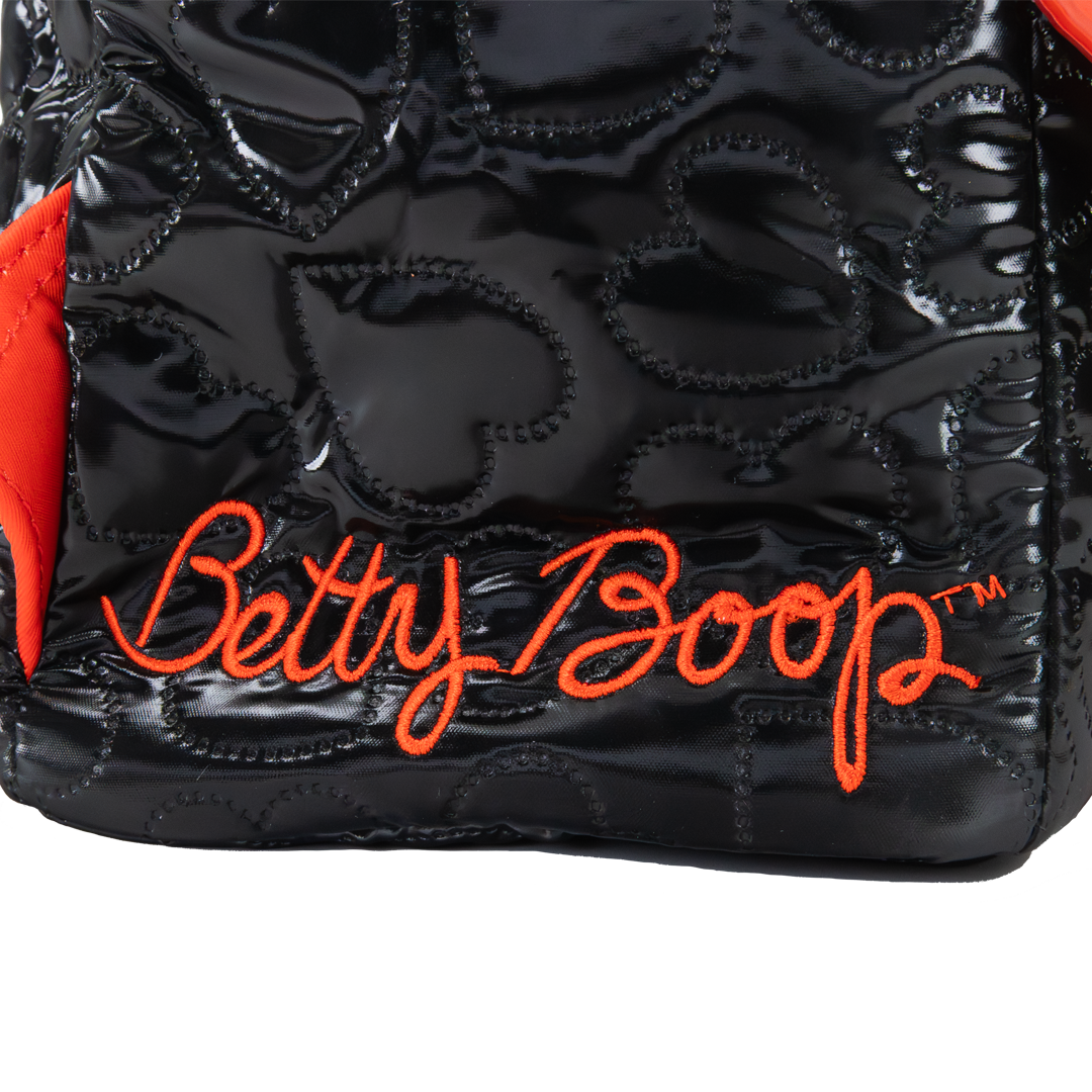 Whatever! Makes You Happy Betty Boop Quilted Heart Trinket Backpack w/ Acrylic Charms