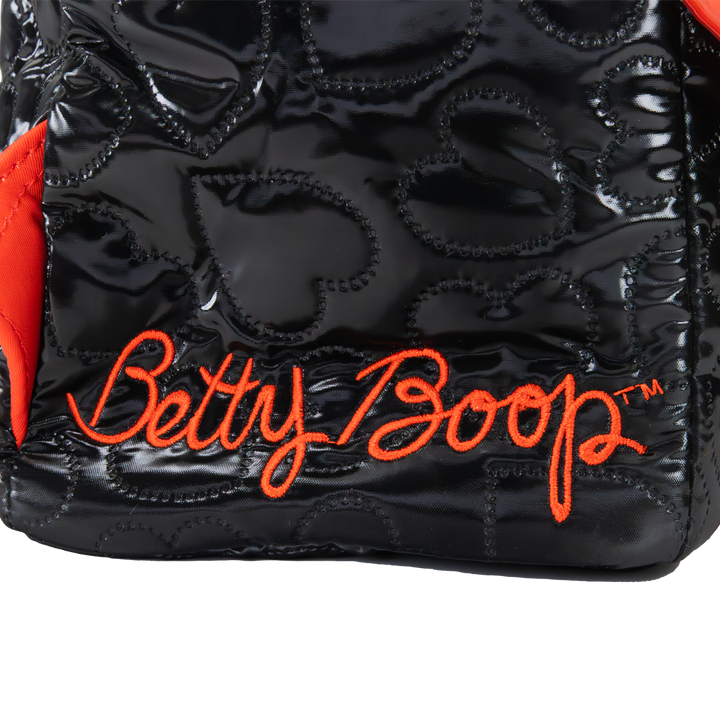Whatever! Makes You Happy Betty Boop Quilted Heart Trinket Backpack w/ Acrylic Charms