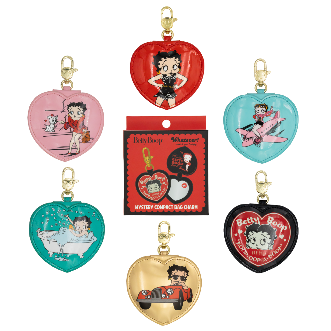 Whatever! Makes You Happy Betty Boop Mystery Box Heart Compact Mirror Bag Charm