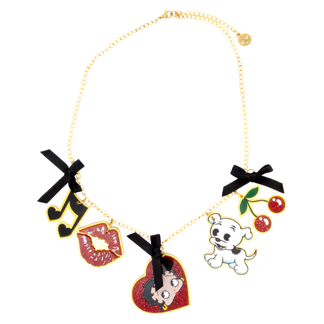 Whatever! Makes You Happy Betty Boop Acrylic Charm Necklace