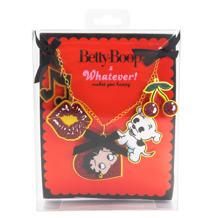 Whatever! Makes You Happy Betty Boop Acrylic Charm Necklace