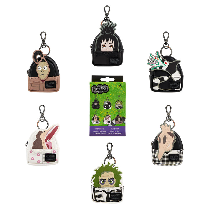 Loungefly Warner Bros Beetlejuice Cosplay Mystery Blind Box Mini Backpack Keychain Charm