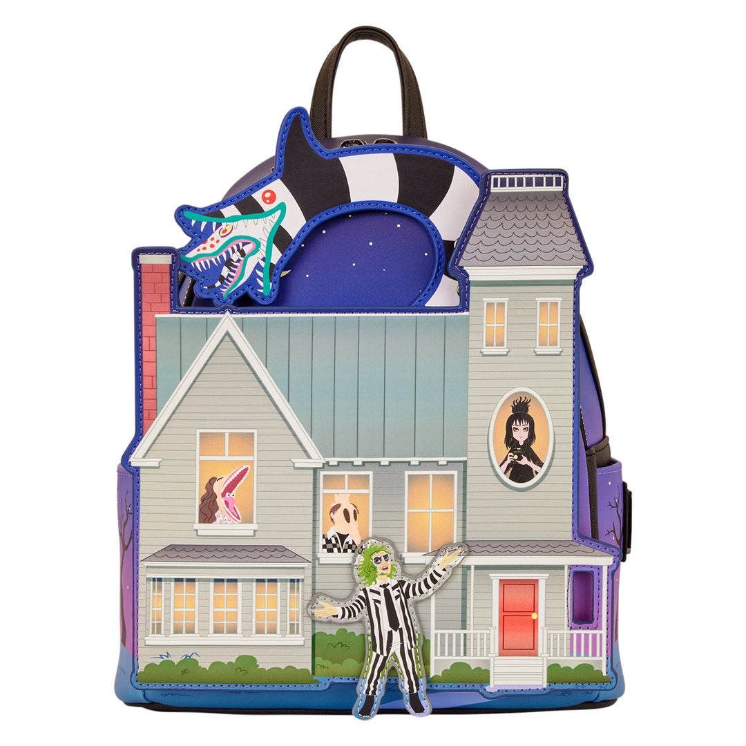 Loungefly Warner Bros Beetlejuice Deetz House Glow in the Dark Mini Backpack