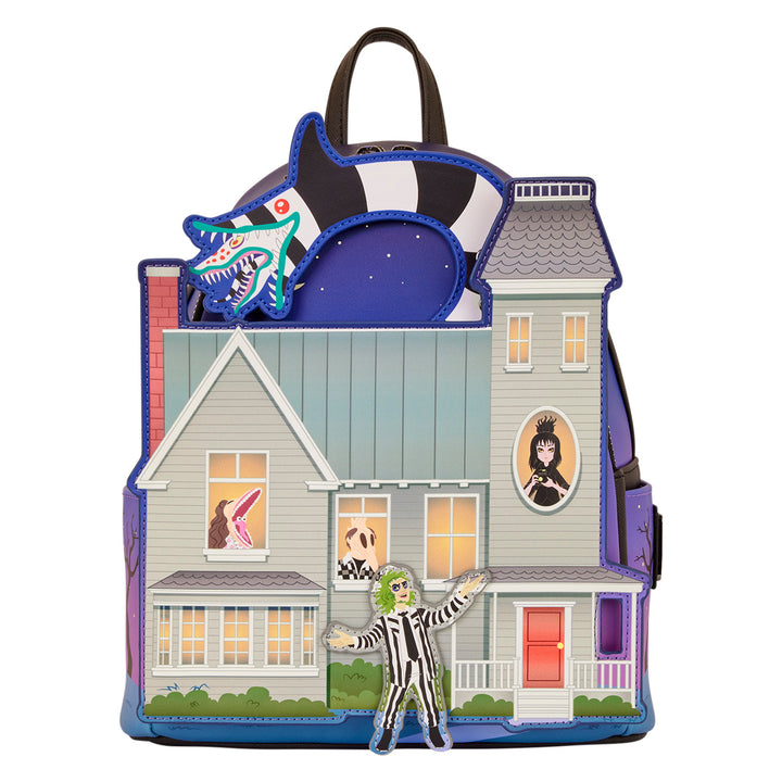 Loungefly Warner Bros Beetlejuice Deetz House Glow in the Dark Mini Backpack