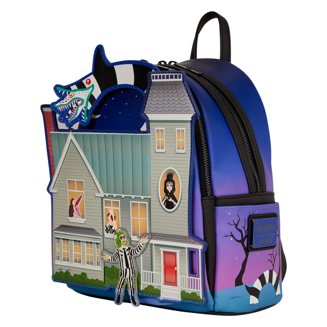 Loungefly Warner Bros Beetlejuice Deetz House Glow in the Dark Mini Backpack