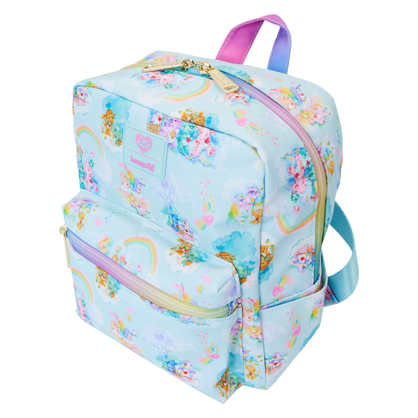 Loungefly Carebears Cousins AOP Nylon Small Square Mini Backpack