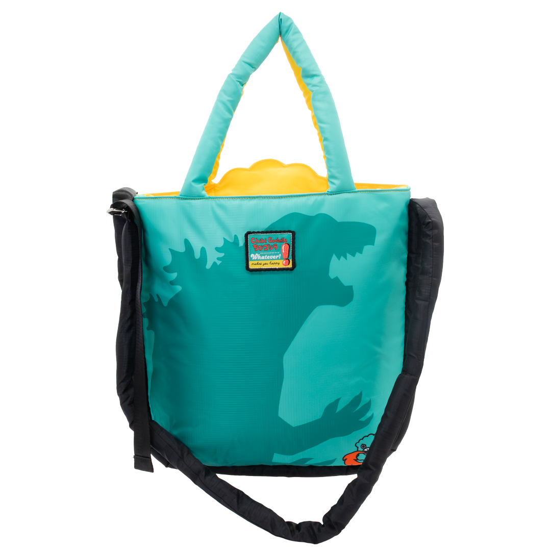 Whatever! Makes You Happy Chibi Godzilla Raids Again Father & Son Padded Die-Cut Tote Bag
