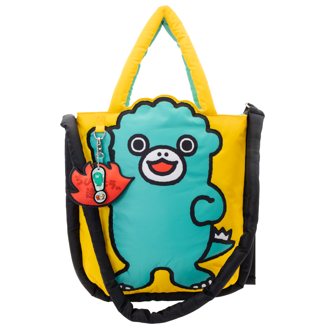 Whatever! Makes You Happy Chibi Godzilla Raids Again Father & Son Padded Die-Cut Tote Bag