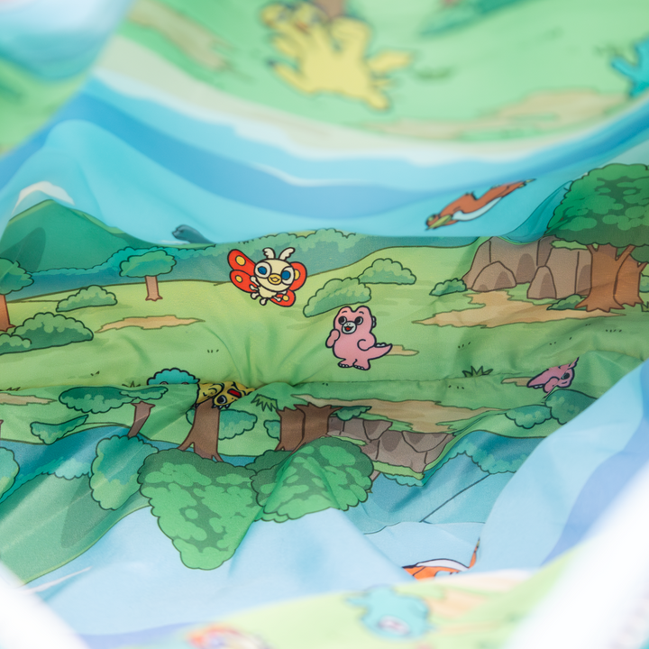 Whatever! Makes You Happy Chibi Godzilla Raids Again Father & Son Padded Die-Cut Tote Bag