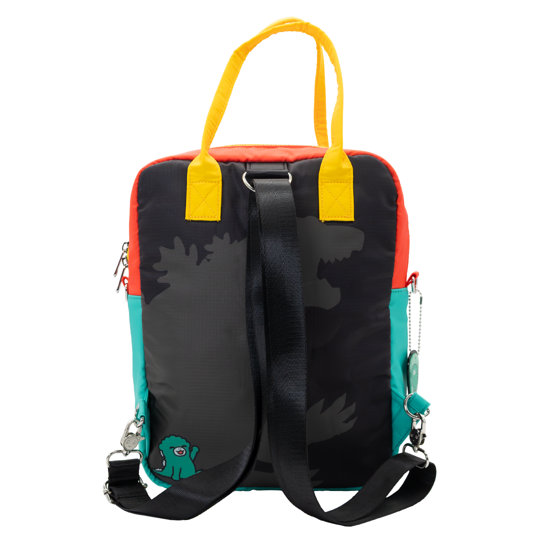 Whatever! Makes You Happy Chibi Godzilla Raids Again Reversible/Convertible Crossbody Bag