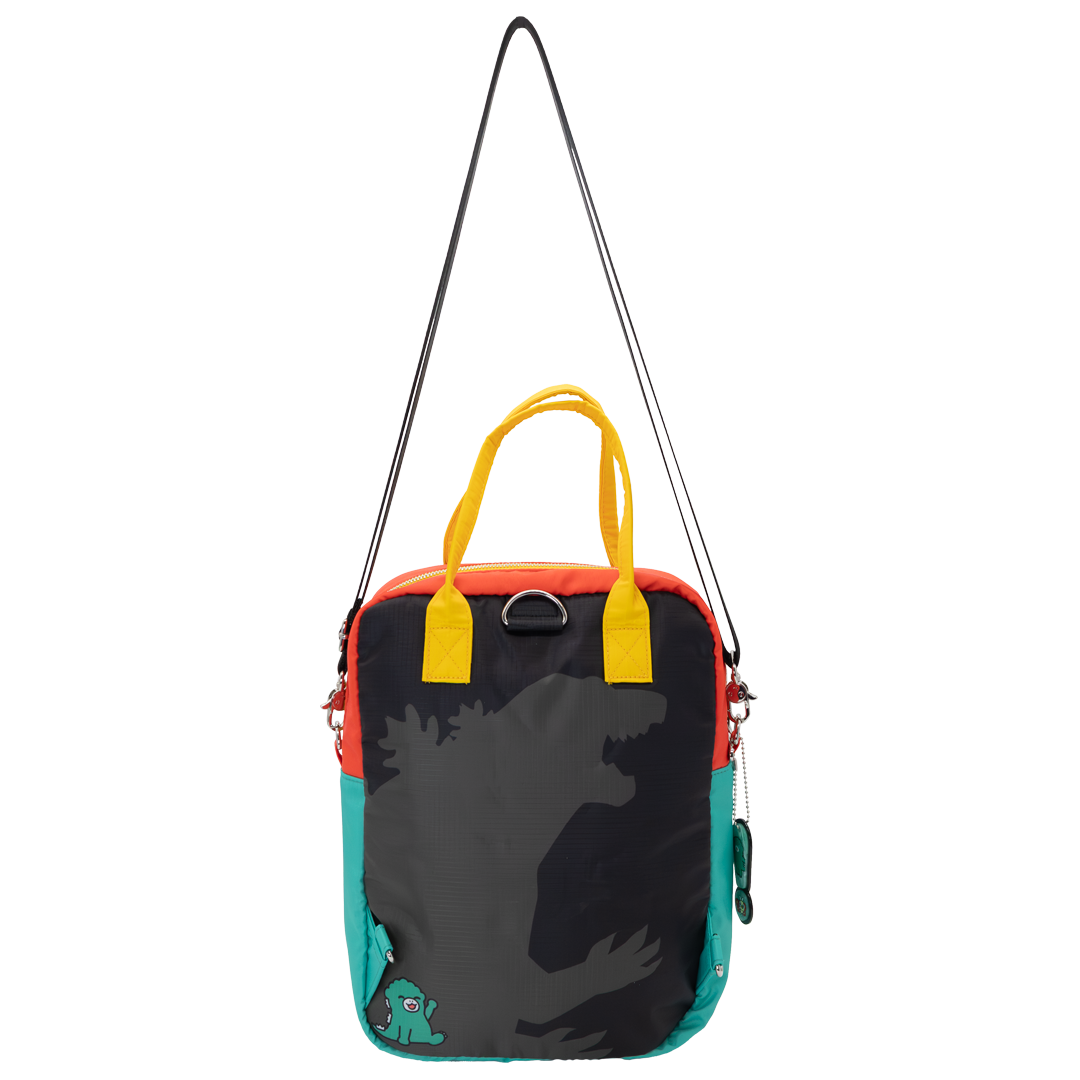Whatever! Makes You Happy Chibi Godzilla Raids Again Reversible/Convertible Crossbody Bag