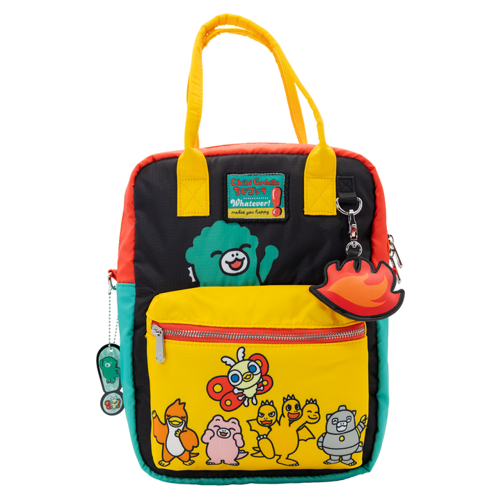 Whatever! Makes You Happy Chibi Godzilla Raids Again Reversible/Convertible Crossbody Bag